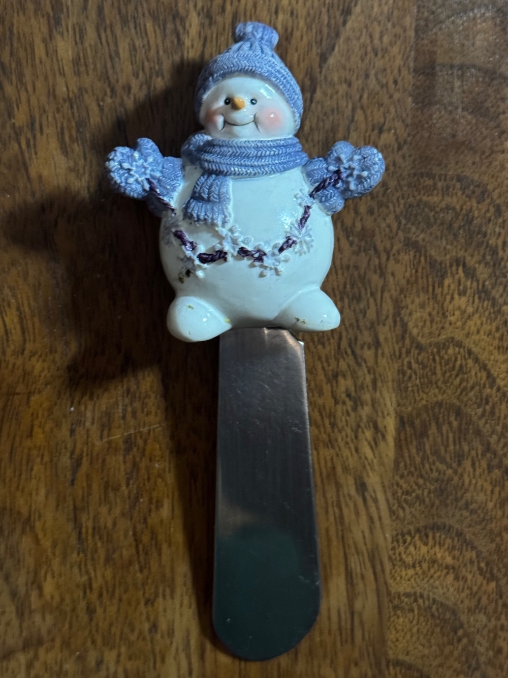 Vintage Snowman Winter Holiday Cheese Spreader Stainless Steel #3